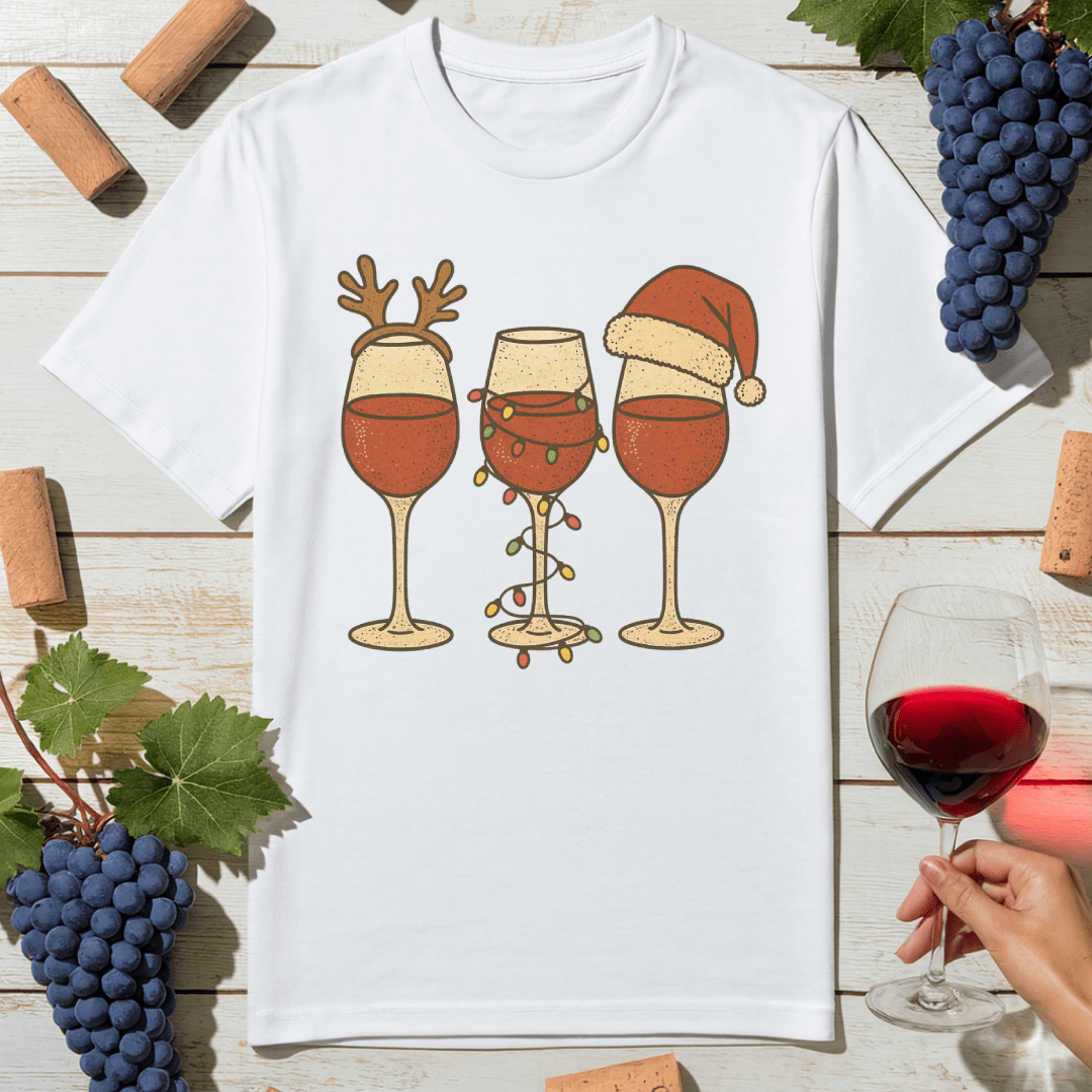 Christmas Wine Trio T-Shirt