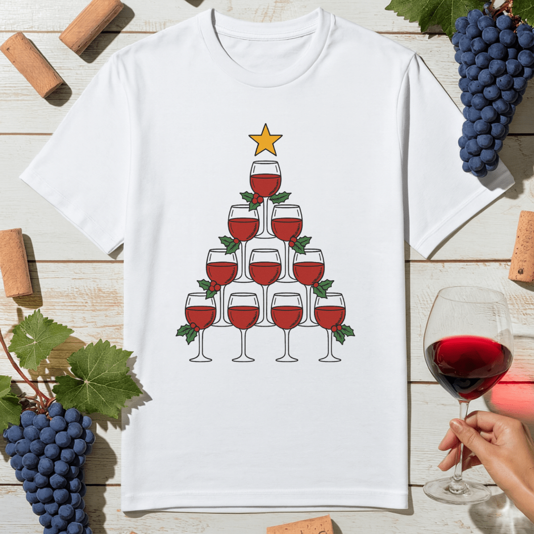 Wine Tree Christmas T-Shirt