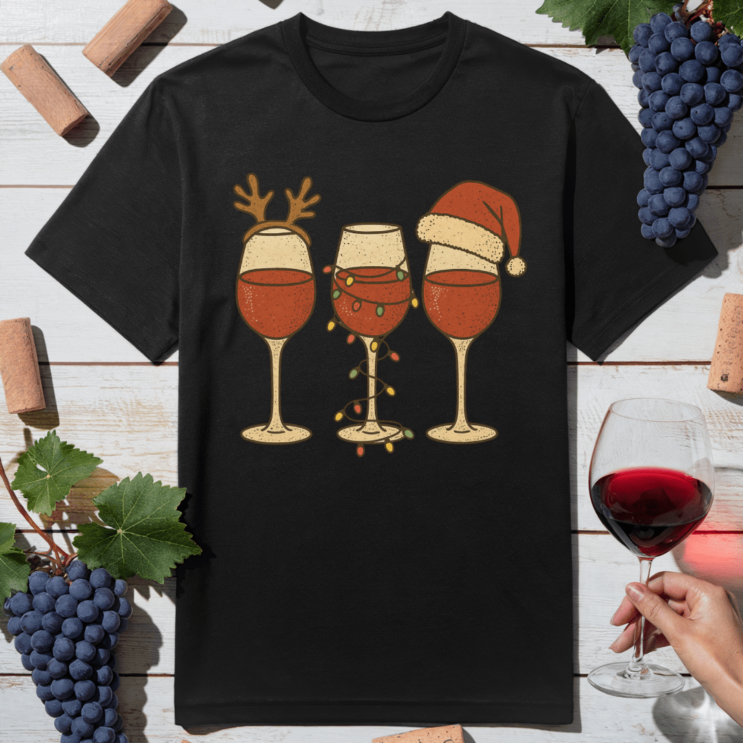 Christmas Wine Trio T-Shirt