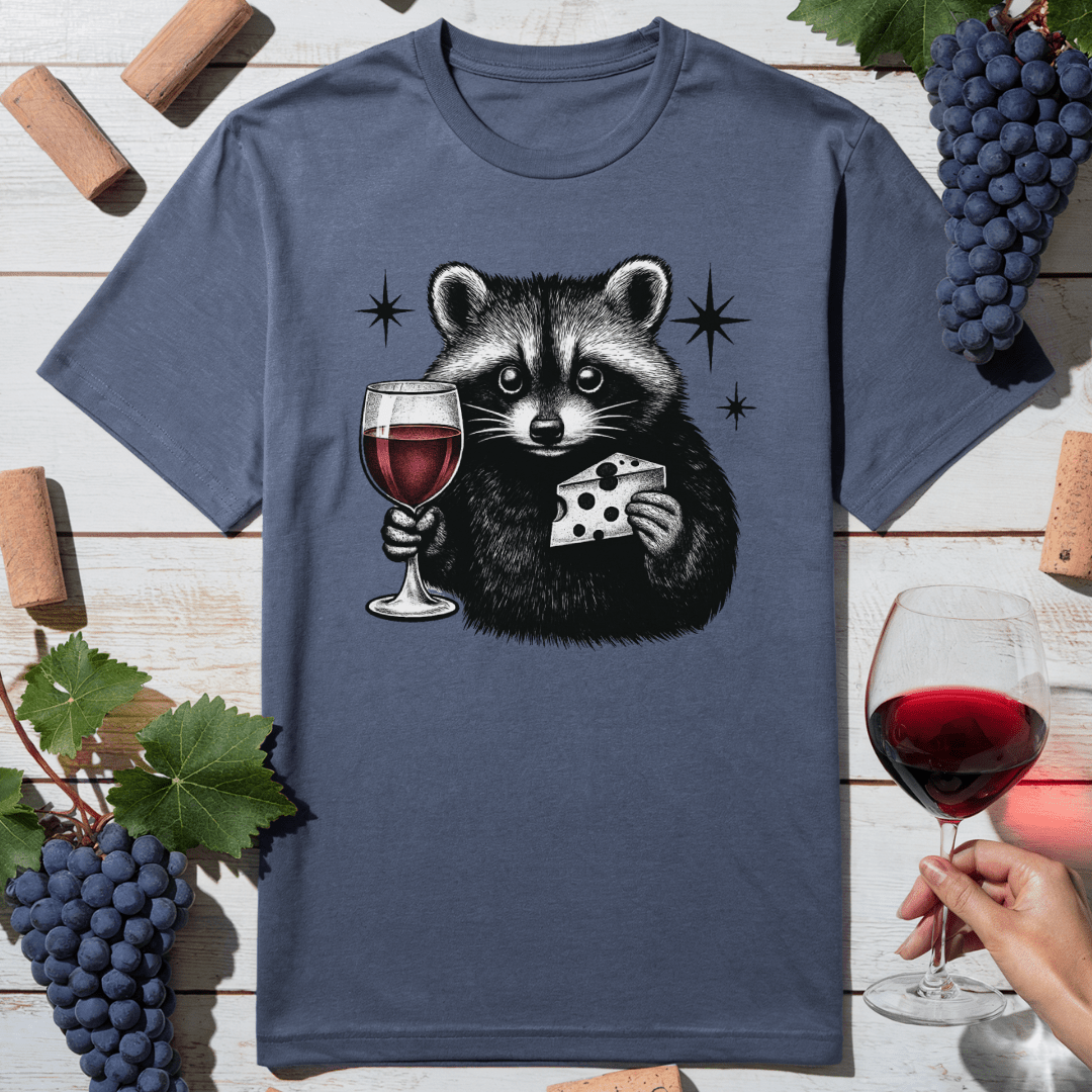 Wine & Cheese Raccoon T-Shirt