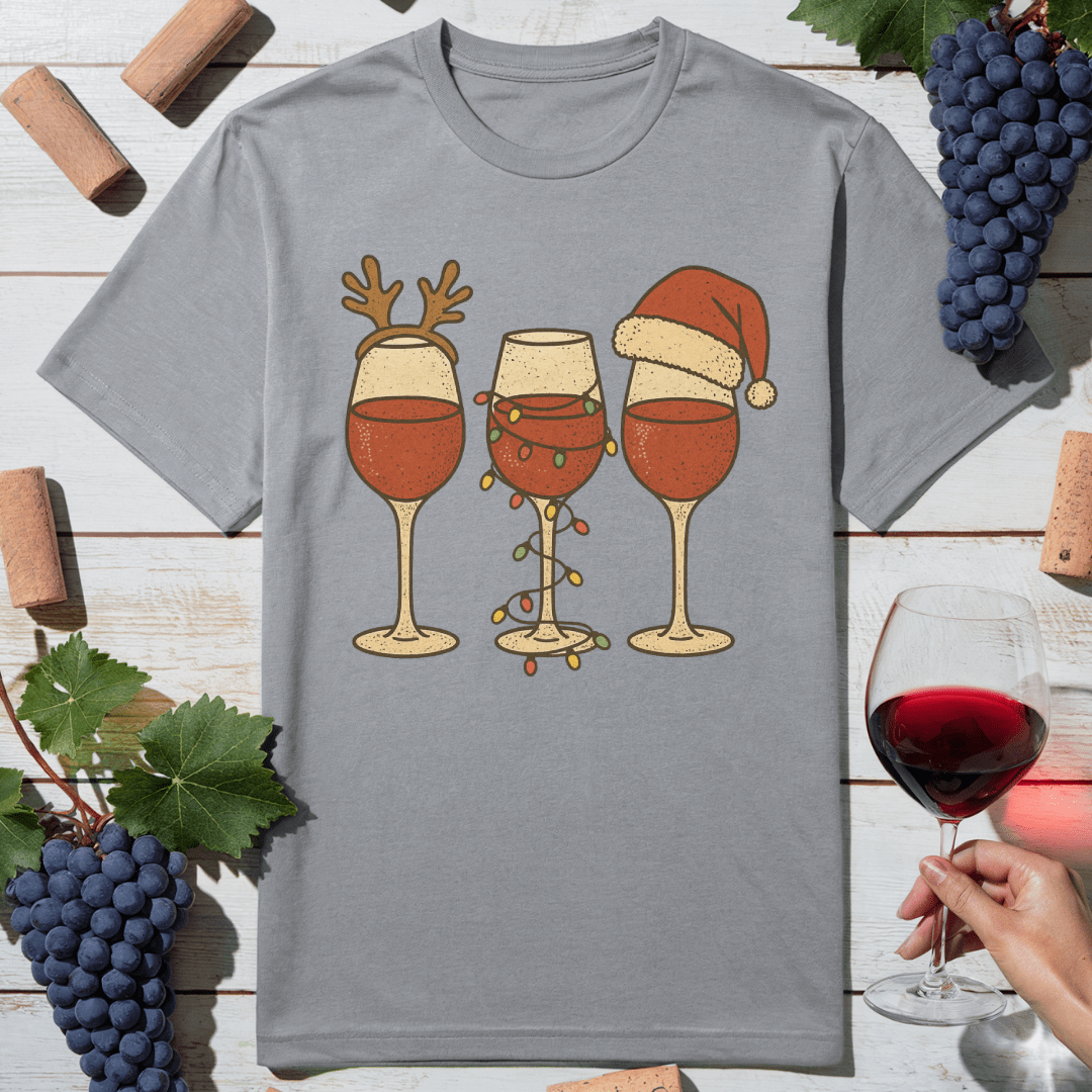 Christmas Wine Trio T-Shirt