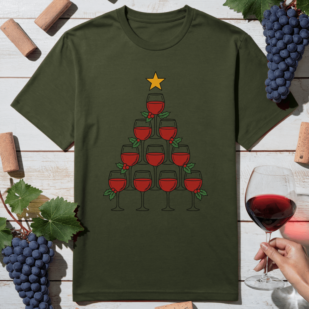 Wine Tree Christmas T-Shirt