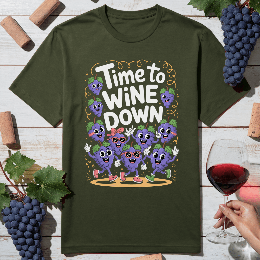 Time to Wine Down Grapes T-Shirt