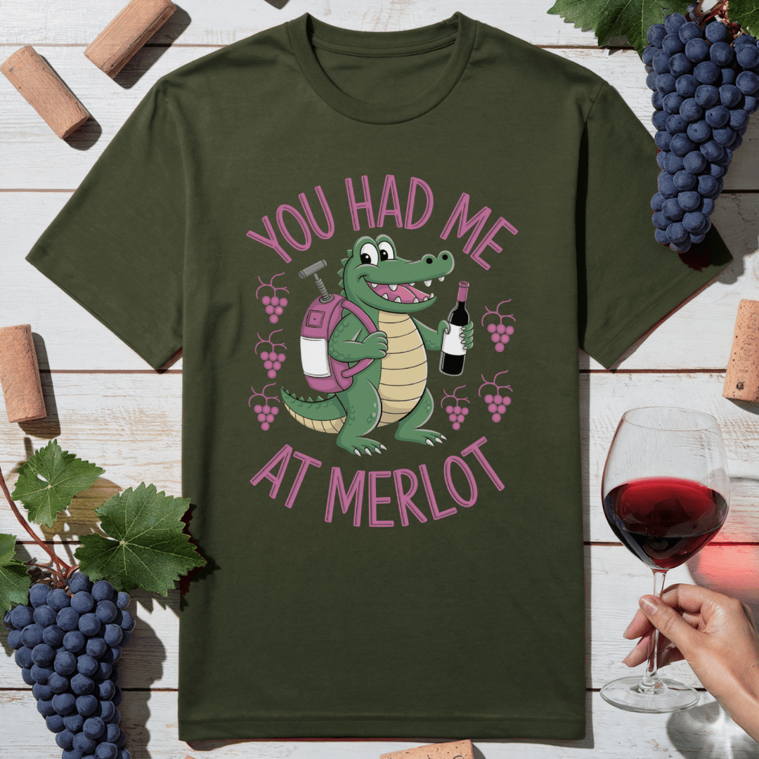 You Had Me at Merlot Crocodile T-Shirt