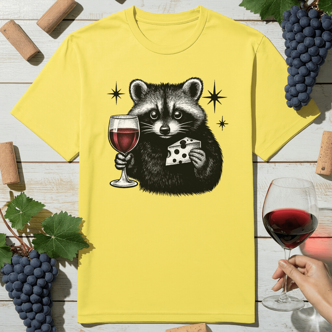 Wine & Cheese Raccoon T-Shirt