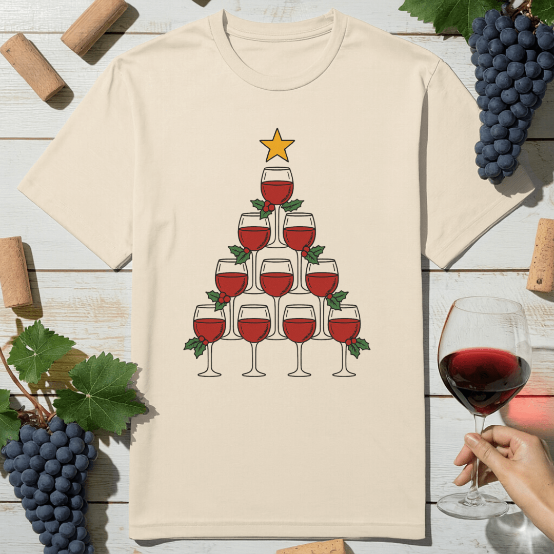 Wine Tree Christmas T-Shirt