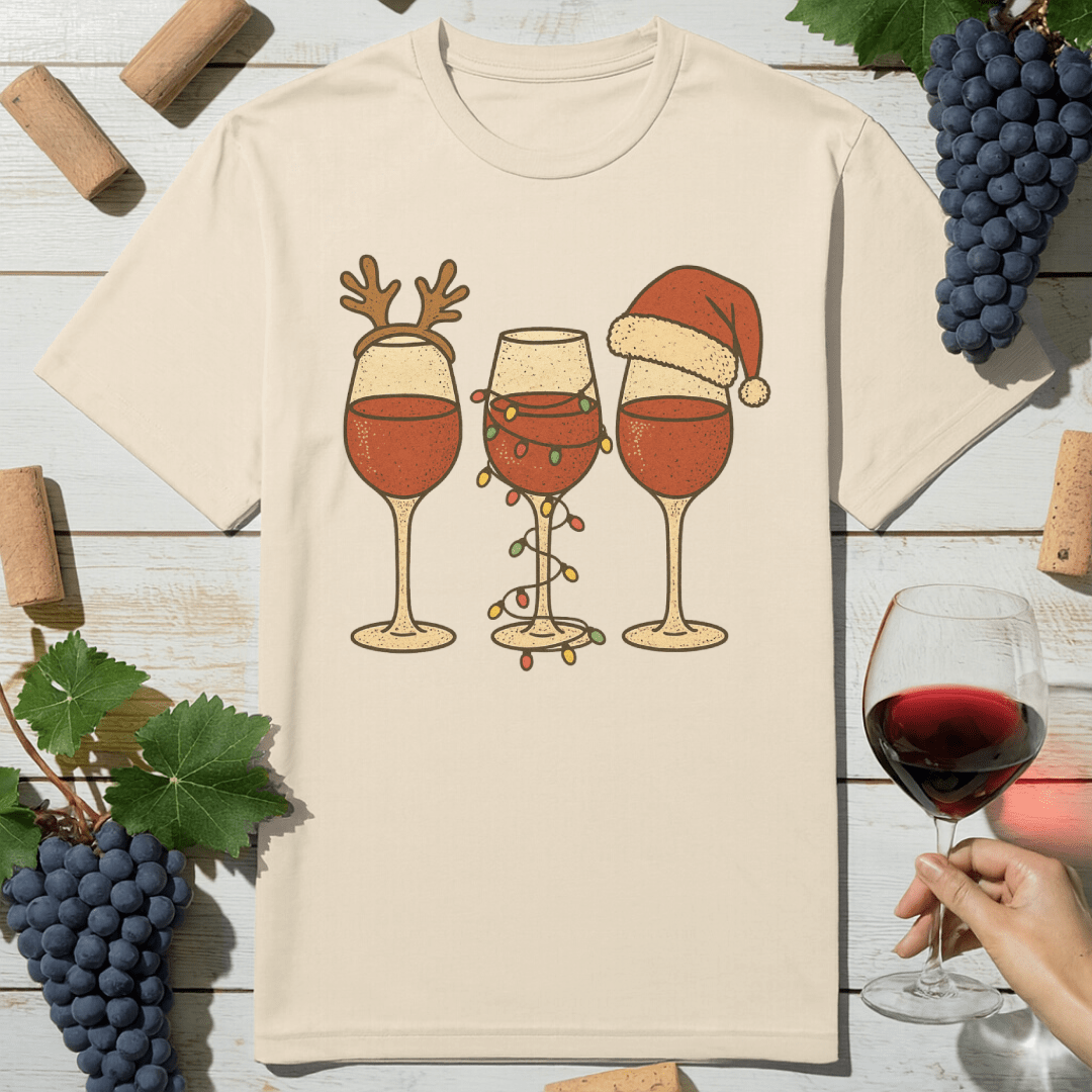 Christmas Wine Trio T-Shirt