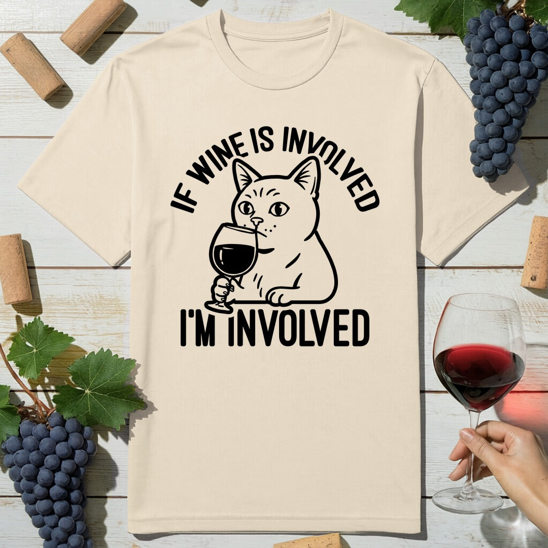 Wine Cat Involvement T-Shirt