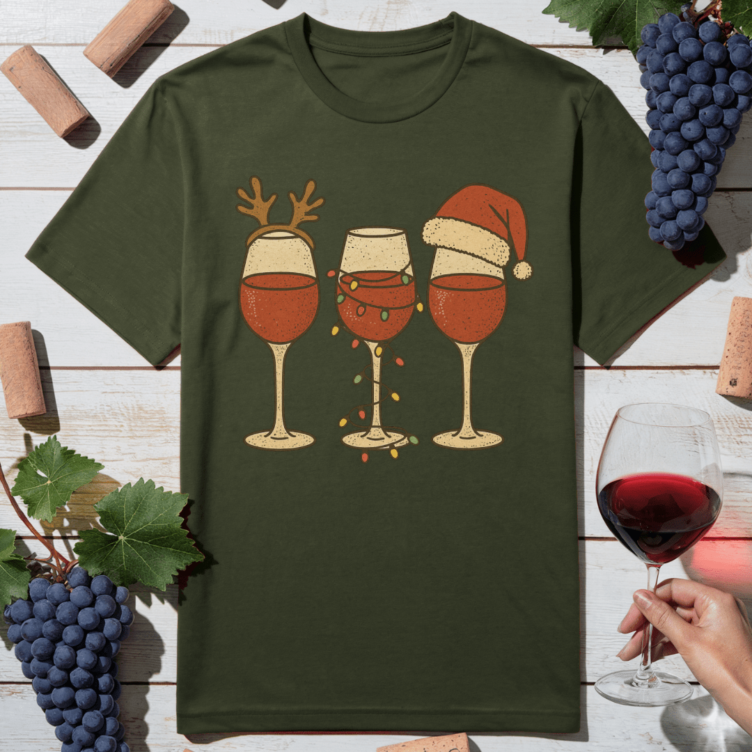 Christmas Wine Trio T-Shirt