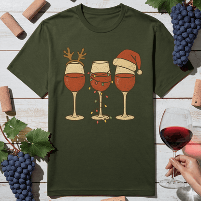 Christmas Wine Trio T-Shirt