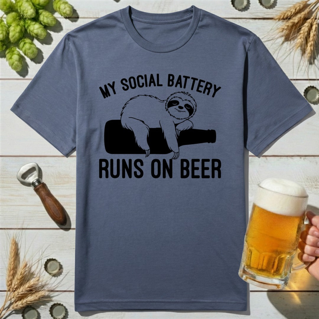 Social Battery Beer T-Shirt