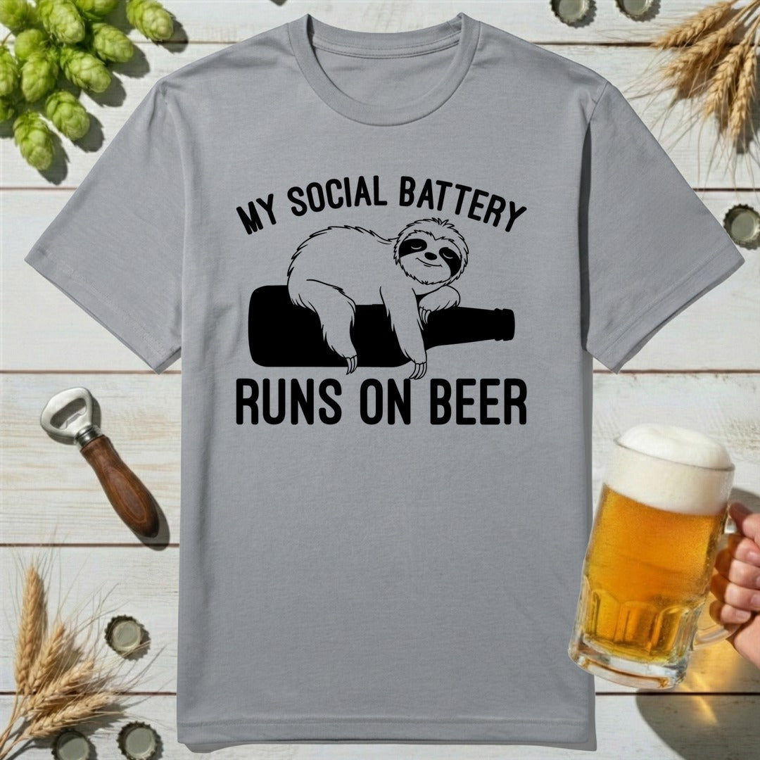 Social Battery Beer T-Shirt