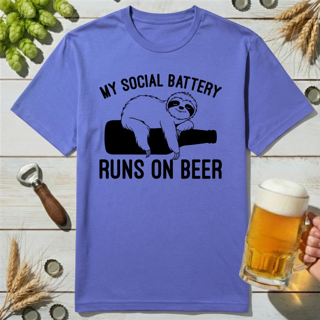 Social Battery Beer T-Shirt