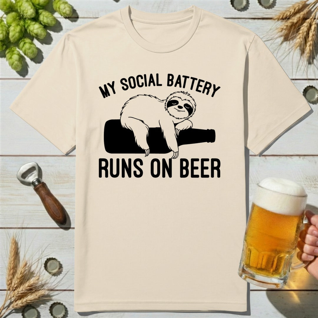 Social Battery Beer T-Shirt